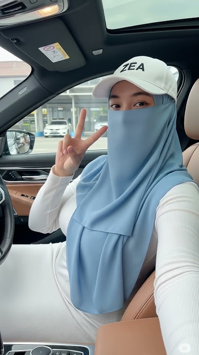 ✨ Muslimah Stylish Saat Nyetir 🚘 | MasyaAllah Cantik & Anggun dengan Cadar Biru 💙 #ZEA #muslimah