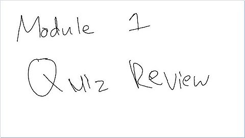Module 1 Quiz Review