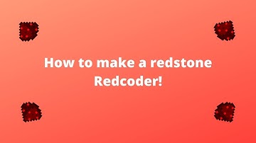 How to make a red-coder. works on bedrock and java