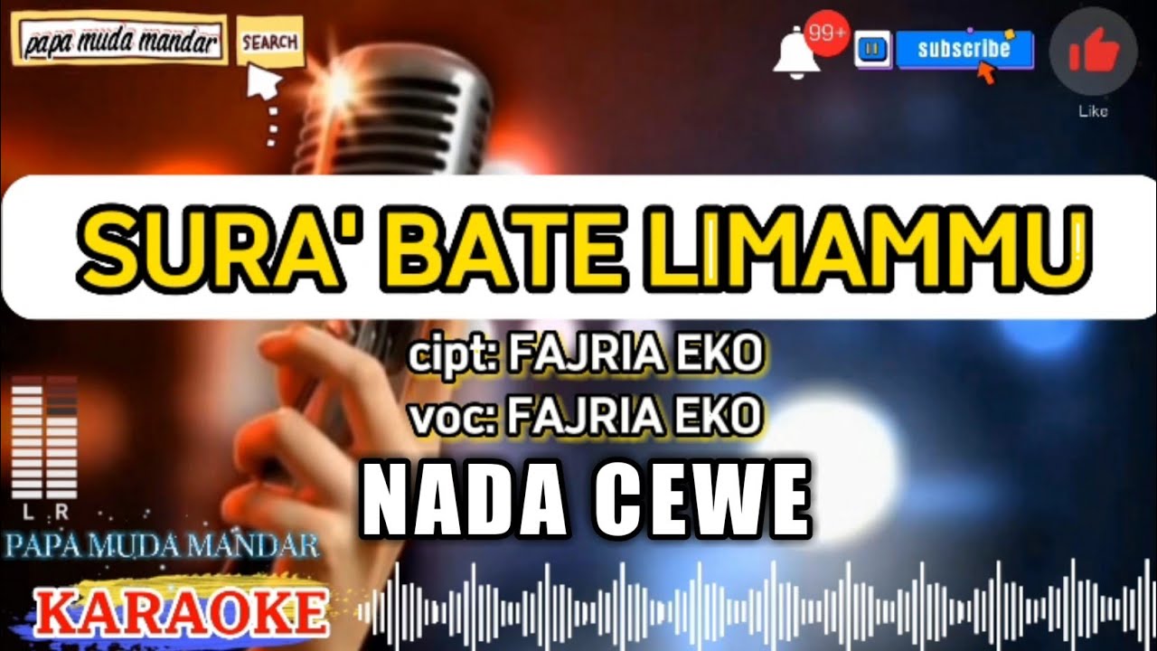 sura bate limammu karaoke fajria eko,Sura Bate Limammu,papa muda mandar