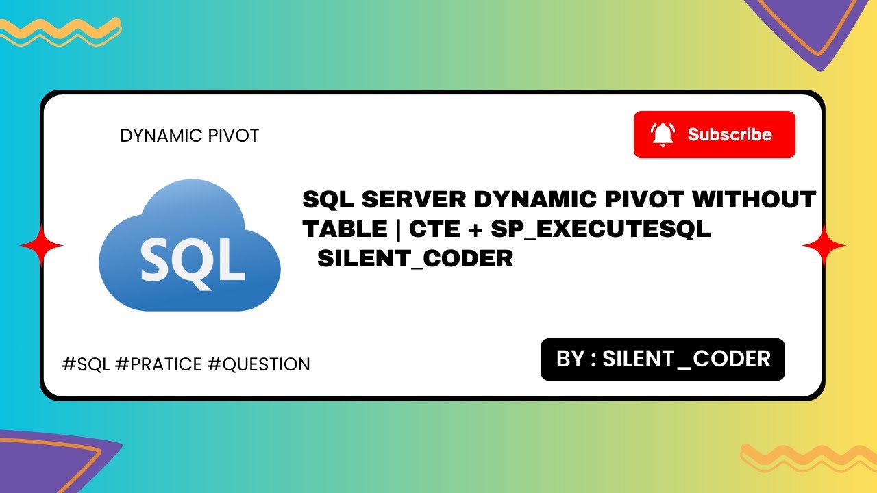 SQL Server Dynamic Pivot without Table | CTE + sp_executesql | 