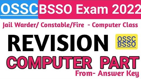 BSSO All Shift Computer Part || From Answer Key 🔥 Revision Class