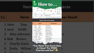 ✅You Think Your Excel Data Is Clean? Try TRIM Function and See! 😲  #excel #shortvideo #shorts