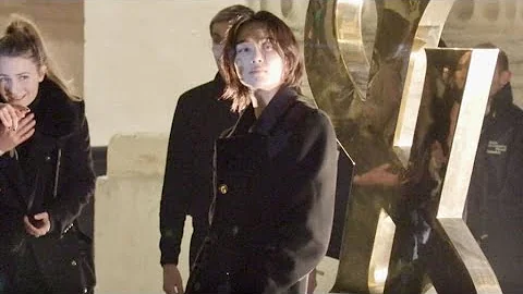 Jeong Han from Seventeen arriving at the Saint Laurent Fashion Show in Paris