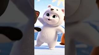 dancing polar bear but it&#39;s a cat #polarbear #shorts #dancingcat #aicat #whitecat