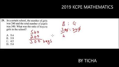 2019 KCPE MATHEMATICS QUESTION 29