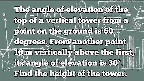 The angle of elevation of the top of a vertical tower from a point on the ground is 60 degrees.
