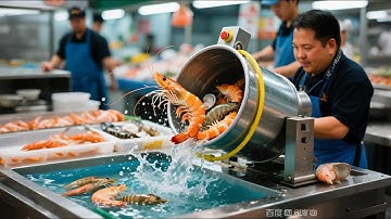 Automatic turning tank, fish processing, fish machine, seafood machine, seafood processing #seafood