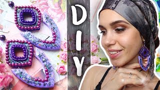 Awesome Purple Earrings ●EASY DIY● How to make 