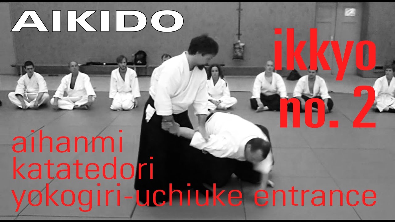 Aikido Technique Ikkyo with YokogiriUchiuke Entrance as Aihanmi