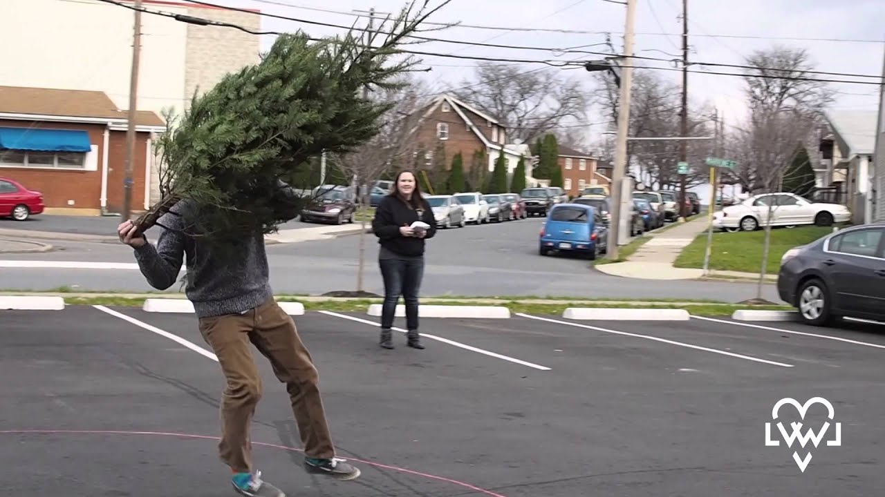 Bethlehem Christmas Tree Toss for Charity 2015 - YouTube