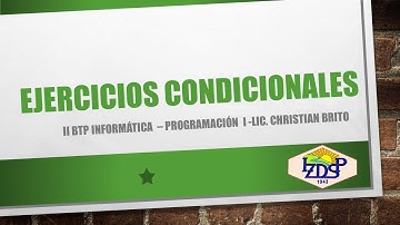 Condiciones en Visual Basic .Net - II BTP Programación I