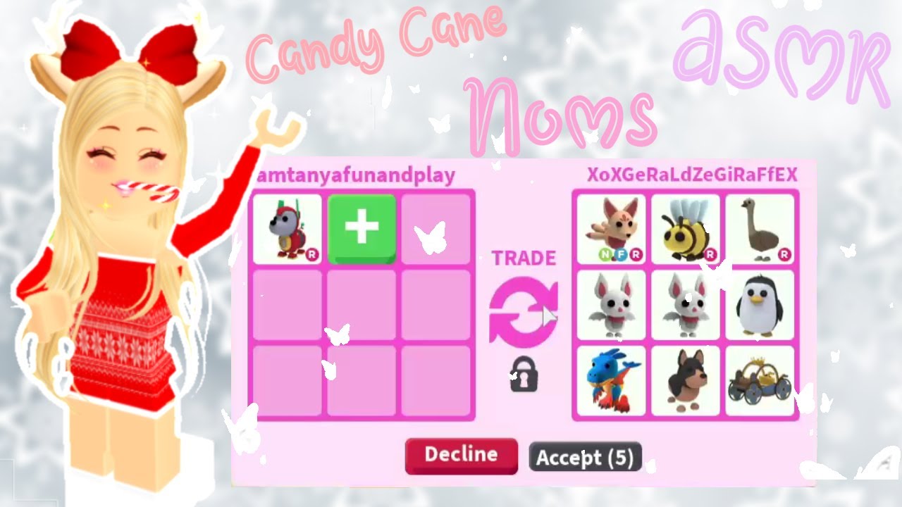 ASMR Roblox Adopt Me/Trade Robo Dog/Candy Cane Noms/Mouth Sounds YouTube