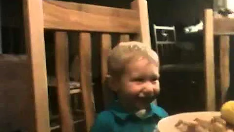 Baby goes crazy at the table