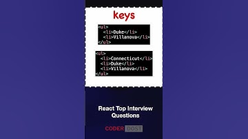 Key in ReactJS -  React Interview Question #shorts #reactjs