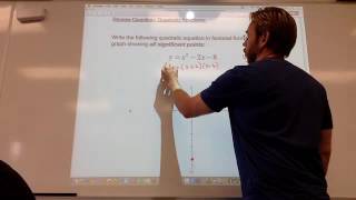 Convert a quadratic from standard to factored form, and graph