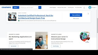 Autodesk Certified Professional: Revit for Architectural Design Exam Prep Week-01 Quiz Answers,
