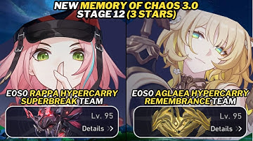 E0S0 Rappa & Aglaea Team | NEW Memory of Chaos (MoC) 12 | Honkai Star Rail (HSR) 3.0