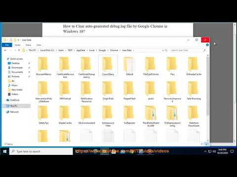 Clear auto-generated debug.log file by Google Chrome in Windows 10/8