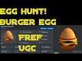 EGG HUNT! How To Get The Burger Egg In Burger Game | Roblox | Tutorial