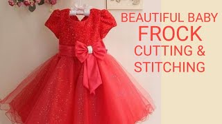 Designer Baby frock cutting and stitching in hindi for 6 month to 1 year old baby