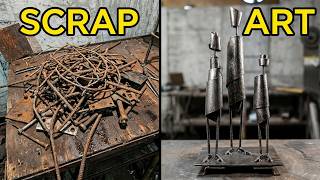 “Abstract Triple Iron Sculpture – Creating Modern Art from Scrap Metal”r