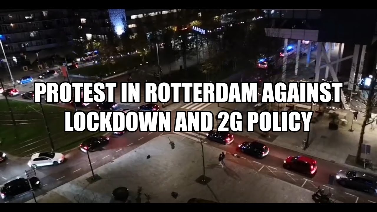 Anti-lockdown protest againt 2G in Rotterdam, the Netherlands