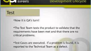 QATRAININGEXPERTS - THE SOFTWARE DEVELOPMENT LIFECYCLE - VIDEO 6 OF 6