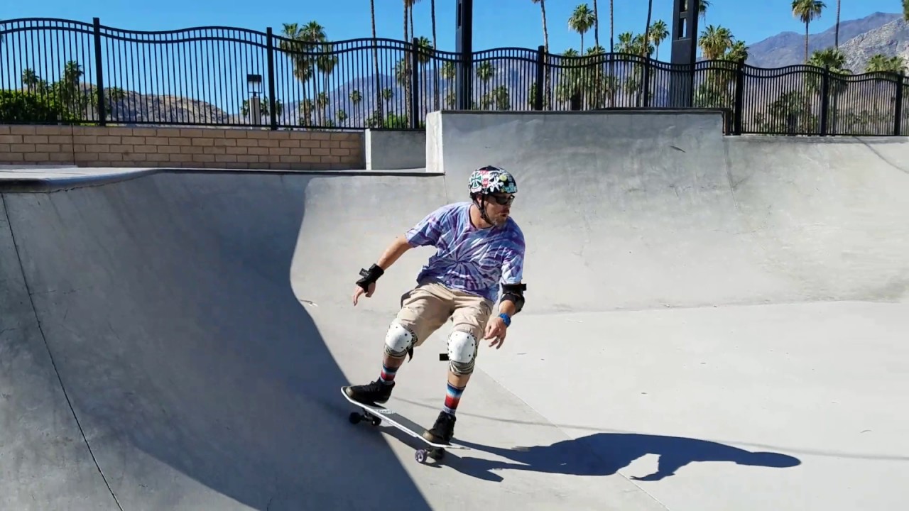 Skateboarding at Palm Springs Skate Park. 5-20-17