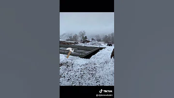 Floor Joists And 1st Snow Fall While We Build 