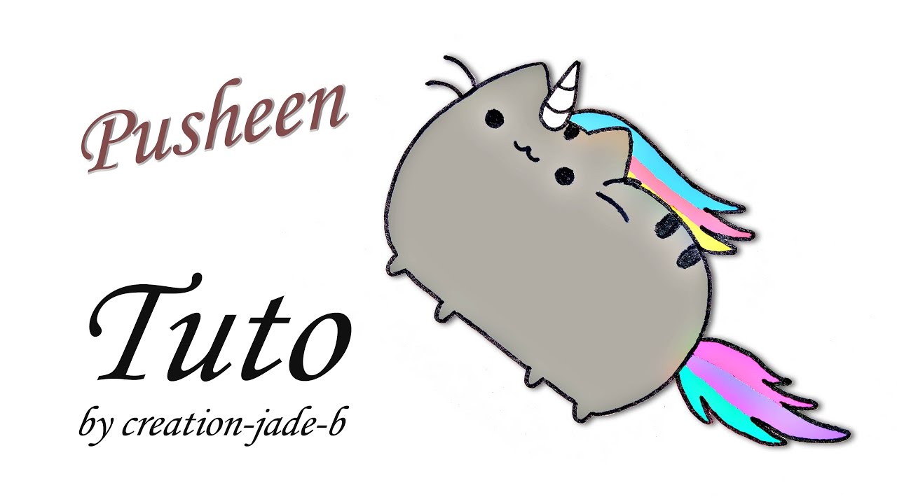 ment Dessiner Pusheen le Chat en Licorne â•°â˜†â• Dessin facile cute