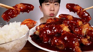 [ENG] ASMR MUKBANG Jumbo pork cutlet Rice Kimch EATING SHOW