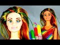 لعبة تلوين شعر العروسة باربى وغسل الالوان للاطفال العاب عرائس البنات barbie doll hairstyle coloring