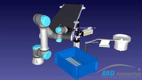 Collaborative robot simulation used to assemble handles