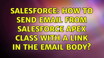 Salesforce: How to send email from salesforce apex class with a link in the email body?