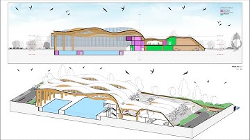 OLYMPIC POOL MOSTAR_PRESENTATION OF FACADES AND SECTIONS ADVANCED LEVEL REVIT TUTORIAL