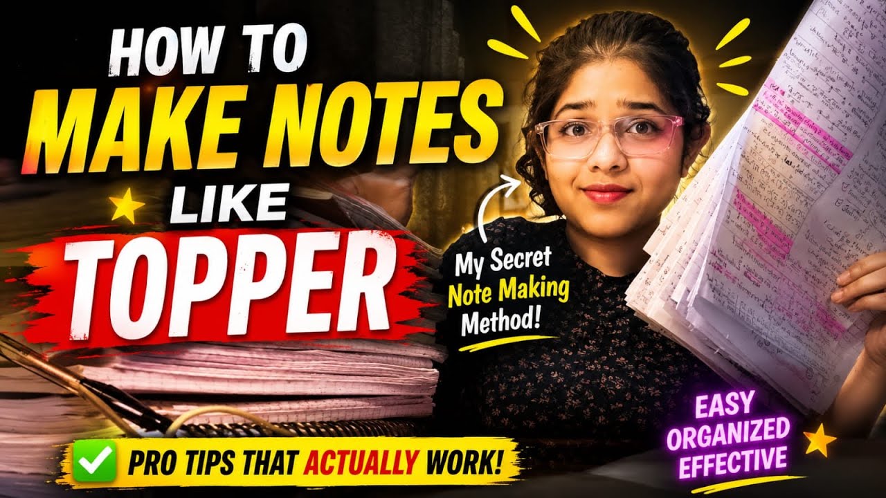How to make Notes like a Topper | Score 90% in Board 2026 | Soumya ...