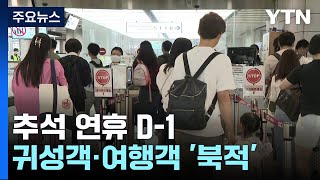 추석 연휴 하루 앞둔 김포공항...아침부터 '북적북적' / YTN