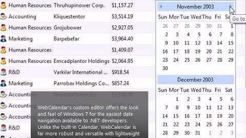WebGrid - Custom Editor Vista Calendar Style
