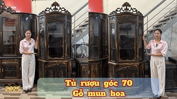 Tủ rượu góc 70 Gỗ mun hoa – Gỗ quý hiếm, vân tự nhiên đẹp mê hồn