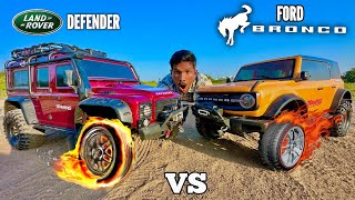 RC Ford Bronco Vs Landrover Defender Traxxas Unboxing & Fight - Chatpat toy tv