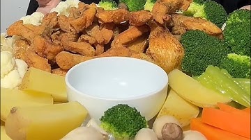 Cá diêu hồng chiên giòn ăn với rau củ luộc ❤️