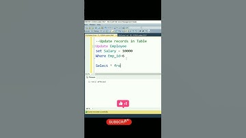 Update Query in SQL #sql #sqlserver #youtubeshorts #shorts
