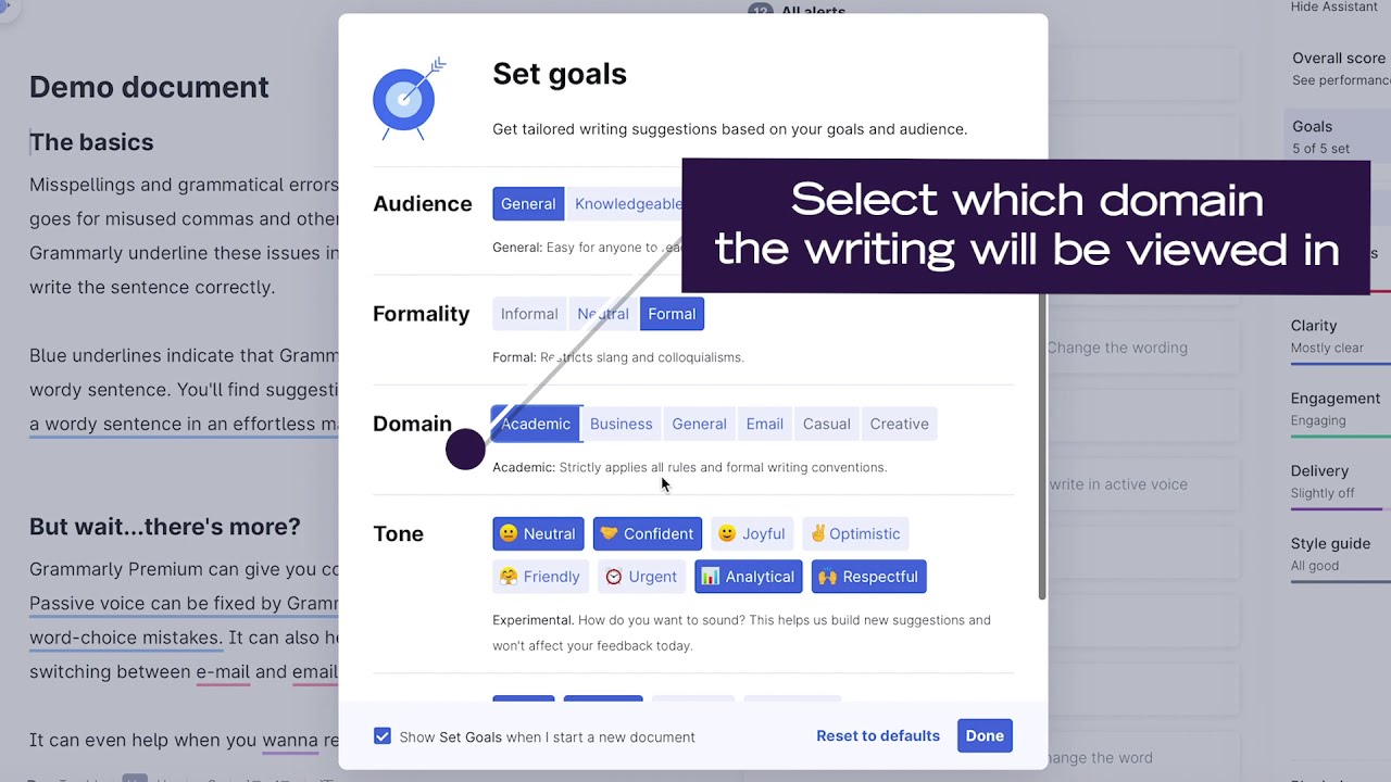 grammarly goals for research paper