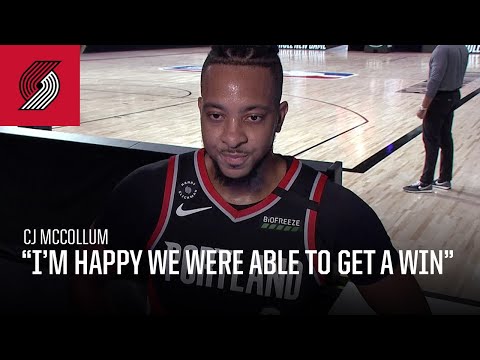 CJ McCollum: "I'm happy we were able to get a win" | Trail Blazers vs. Lakers