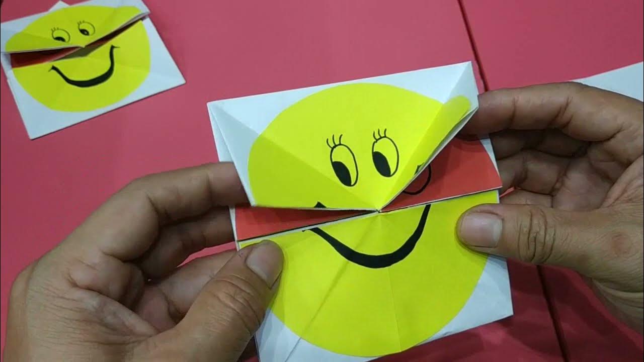 Cara Membuat Mainan Emoticon Berubah Dari Lipatan Kertas Origami