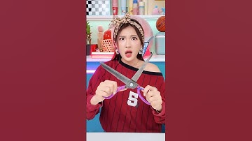 Can a giant pair of scissors cut through a metal straw? ✂ 😱  #funny #shorts