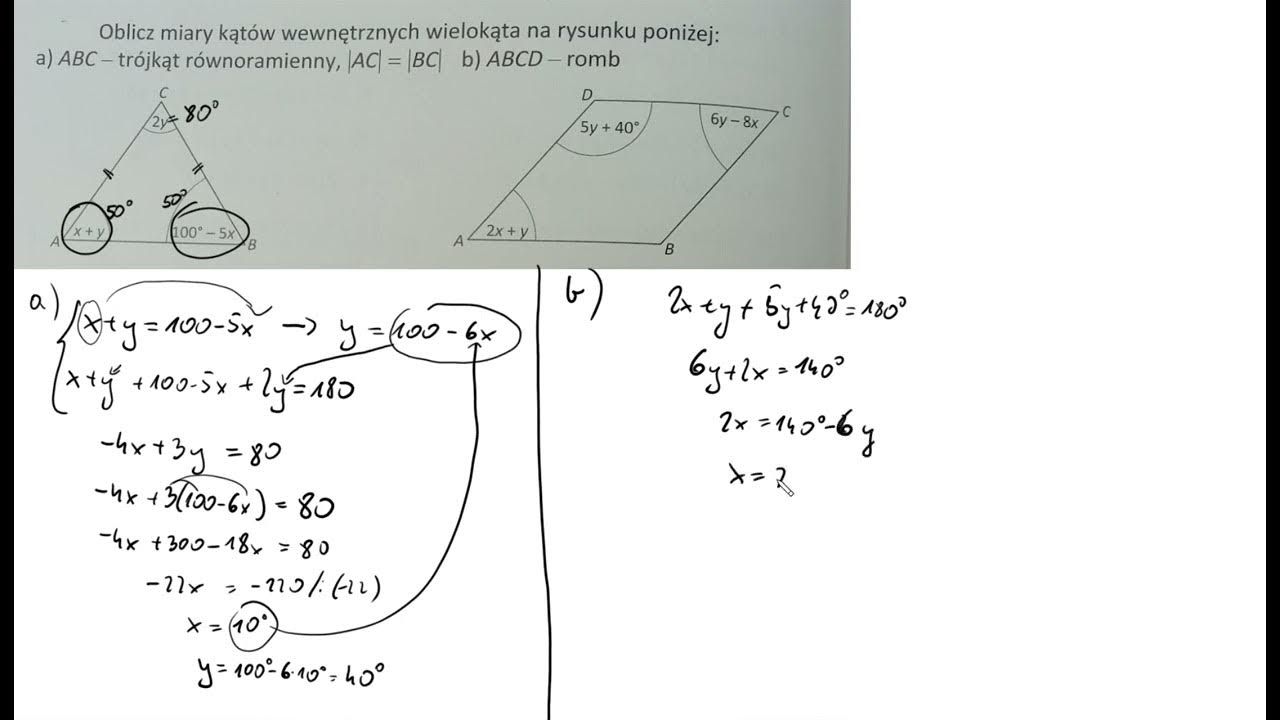 Ile Wynosi Suma Miar Kątów Czworokąta 5 28 Oblicz miary kątów wewnętrznych wielokąta na rysunku poniżej - YouTube
