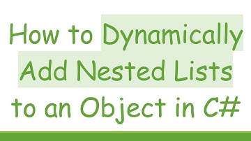 How to Dynamically Add Nested Lists to an Object in C#