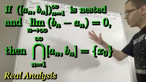 Proof when a sequence of nested closed intervals contains a unique real number (ILIEKMATHPHYSICS)